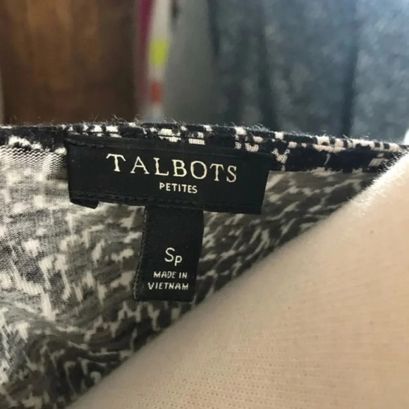 Talbots black and white long sleeve top - Picture 4 of 4